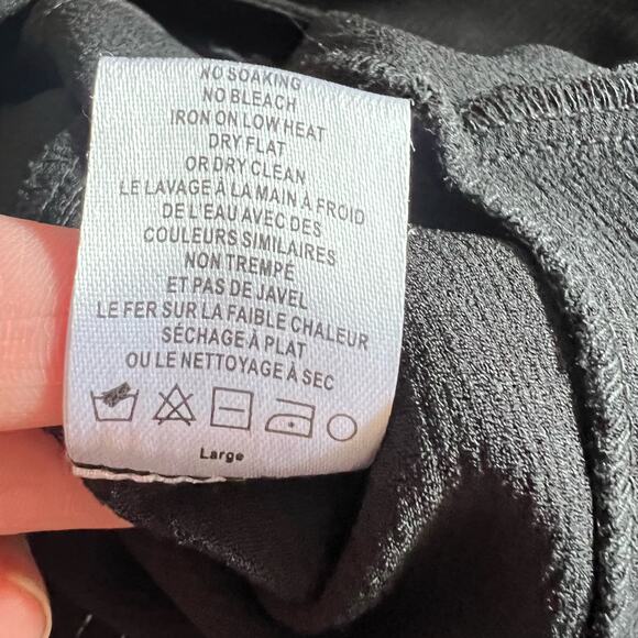 Greylin Isla Jumpsuit LARGE Contrast Stitching Crop Wide Leg Belted Crepe Tie - Picture 9 of 11